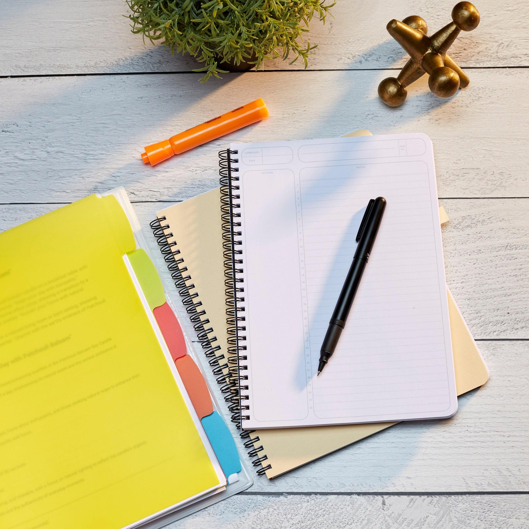 Write Notepads & Co. Meeting Notebook on a chair in a office